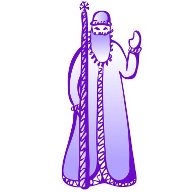 Rus Baba Frost. Vektör karikatür illüstrasyon.