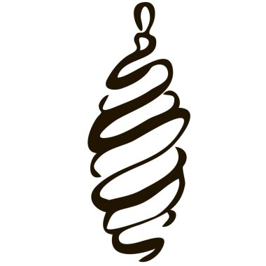 Vektör izole el beyaz bir arka plan üzerinde Noel oyuncak koni çizmek