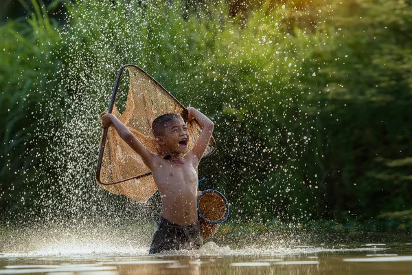 Портрет Азиатского Мальчика Открытом Воздухе — стоковое фото