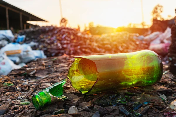 recyclable waste,broken bottles, many broken glass bottles from waste separation factories for recycling. Waste-to-energy or energy-from-waste is the process of generating energy.