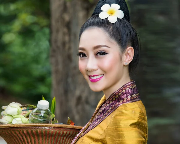 Belle Fille Costume Laos — Photo