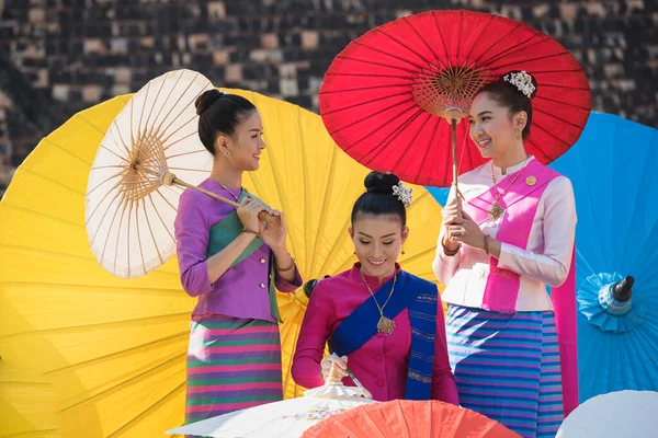 Guarda Chuva Lanna Boo Gíria Chiang Mai Guarda Chuvas Coloridos — Fotografia de Stock