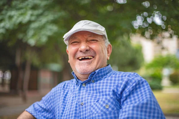 Portrait Old Elderly Man Grey Hair — Stock Photo, Image