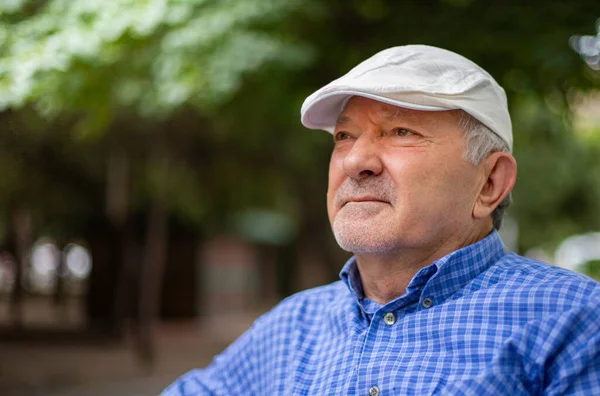 Portrait Old Elderly Man Grey Hair — Stock Photo, Image