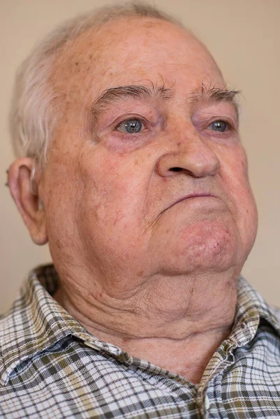 Πορτρέτο Ενός Ηλικιωμένου Άνδρα Θλίψη Προσωπογραφία Έννοια — Φωτογραφία Αρχείου