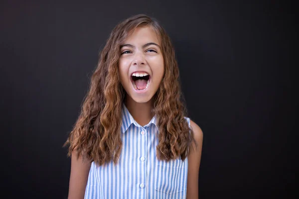 Portrait Positive Looking Female Child Portrait Concept Years Old Child — Stock Photo, Image