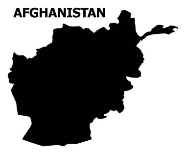 İsimli Afganistan Vektör Düz Haritası