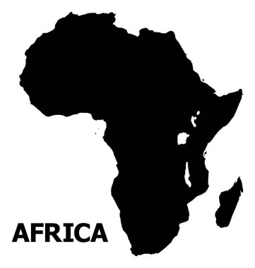 Başlıklı Afrika Vektör Düz Haritası