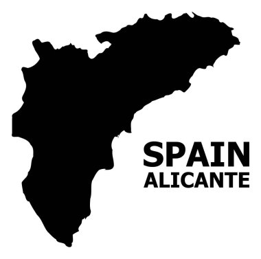 Başlıklı Alicante İli Vektör Düz Haritası