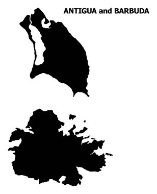 Başlık ile Antigua ve Barbuda Vektör Düz Haritası