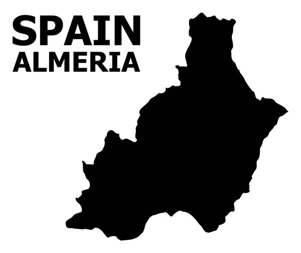 Векторная плоская карта провинции Альмерия с подписью
