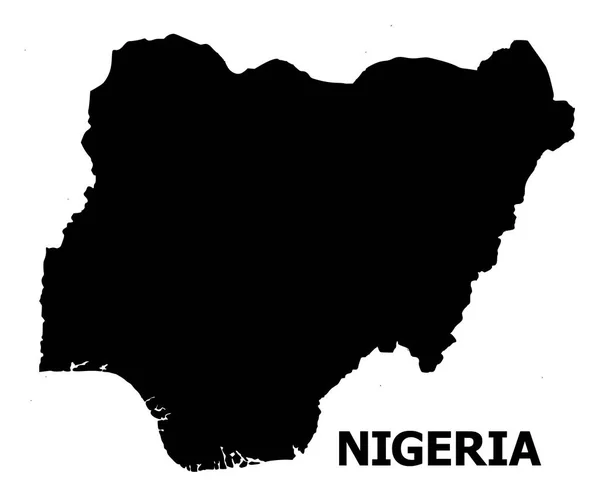 이름이 있는 나이지리아의 벡터 플랫 맵 — 스톡 벡터