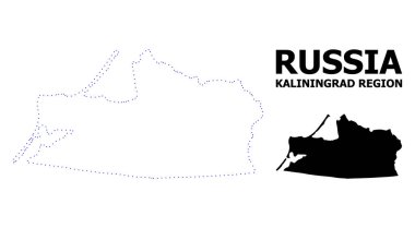 Vektörel kontur, Kaliningrad bölgesinin adı ile noktalı harita