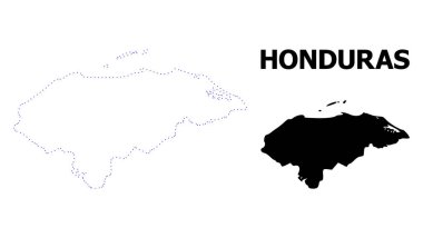 Vektör kontur Haritası Honduras noktalı harita