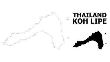 Vektör kontur adı ile Koh Lipe noktalı harita