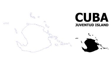 Vektörel kontur, Juventud Adası Haritası ile noktalı harita