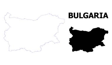 Vektör kontur Bulgaristan 'ın adı ile noktalı harita