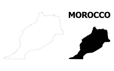 Vektör kontur ile Fas Haritası noktalı resim yazısı