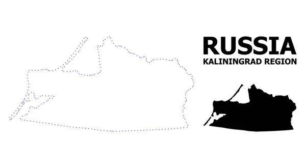 stock vector Vector Contour Dotted Map of Kaliningrad Region with Name