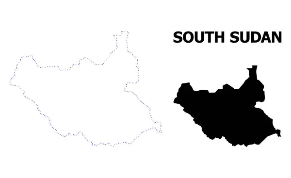 Obrysový profil s tečkou v jižním Súdánu s názvem — Stockový vektor