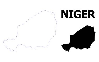 Vektör kontur, Nijer 'in adı ile noktalı harita
