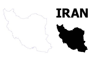 Vektör kontur başlık ile Iran noktalı harita