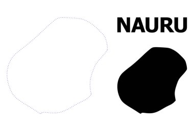 Vektör kontur resim yazısı ile Nauru noktalı harita