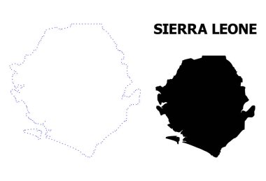 Vektör kontur başlık ile Sierra Leone noktalı harita
