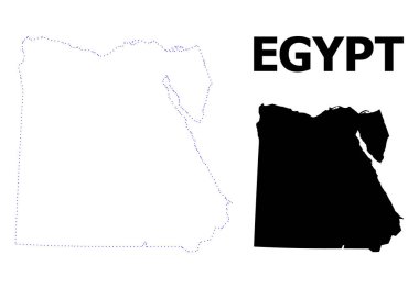 Vektör kontur Mısır başlık ile noktalı harita