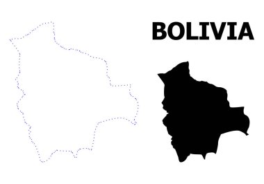 Vektör kontur Bolivya Haritası noktalı resim yazısı