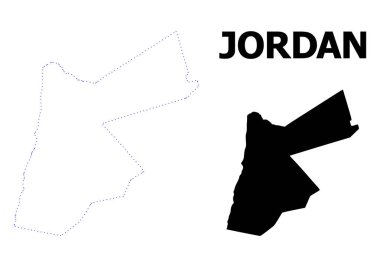 Vektör kontur Jordan adı ile noktalı harita