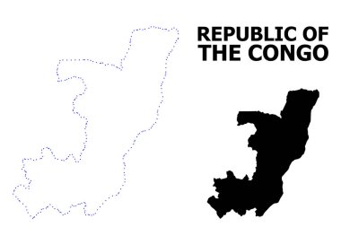 Vektörel kontur Kongo Cumhuriyeti resim yazısı ile noktalı harita