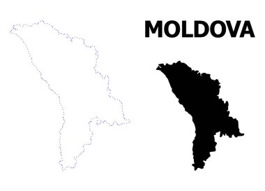 Vektör kontur, Moldova Haritası adı ile noktalı