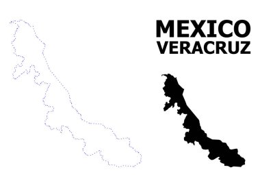 Vektör kontur ile Veracruz devlet Haritası noktalı resim yazısı