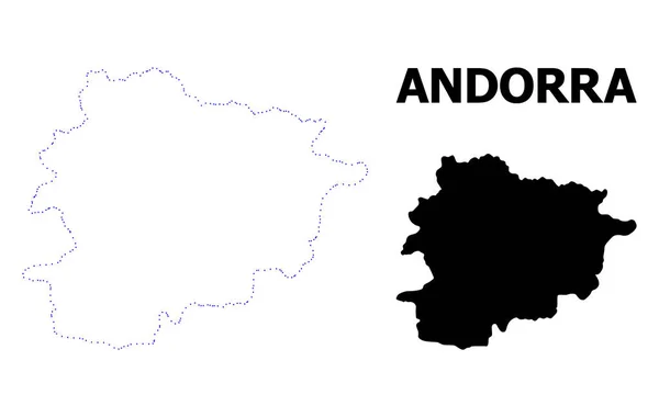 Vector Contour Mapa punteado de Andorra con leyenda — Vector de stock