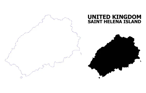 Vector contour gestippelde kaart van Sint-Helena eiland met naam — Stockvector