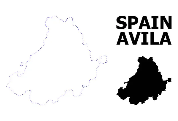 Векторна Контурна пунктирна карта провінції Авіла з ім'ям — стоковий вектор