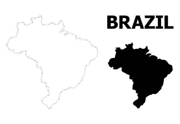 Vector Contour Mapa punteado de Brasil con leyenda — Archivo Imágenes Vectoriales