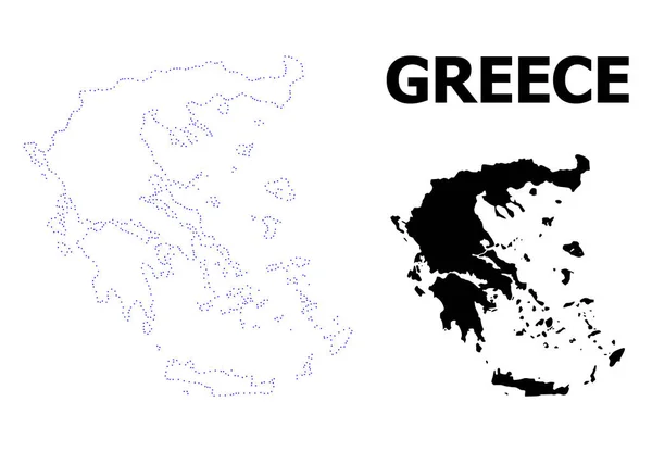 Vector Contour Dotted Map of Greece with Name — Stock Vector