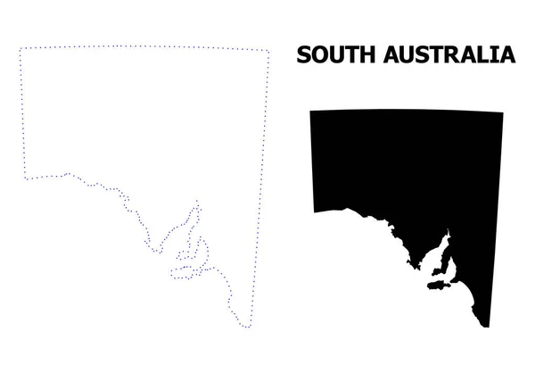 Mapa s tečkovanou čárou v Jižní Austrálii s titulkem — Stockový vektor