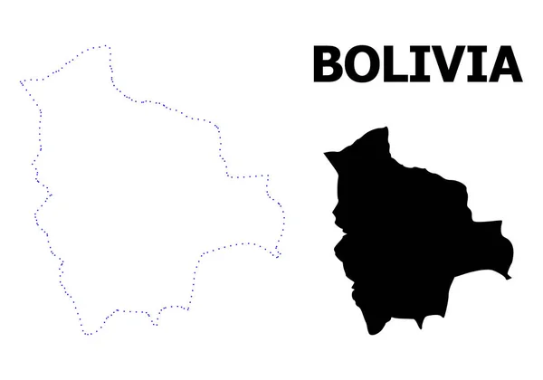 Vektör kontur Bolivya Haritası noktalı resim yazısı — Stok Vektör