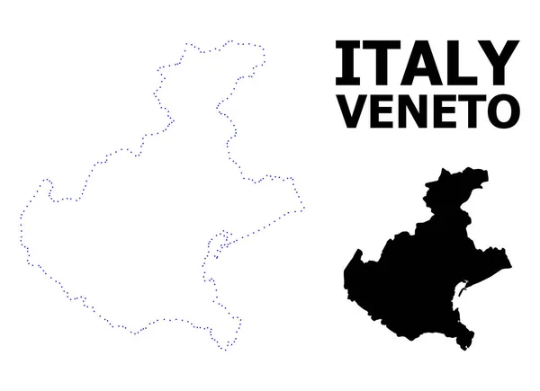 Carte à points de contour vectoriel de la région de Vénétie avec légende — Image vectorielle