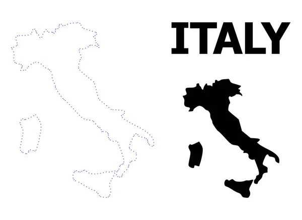 Kart over Italias smittebærerkontur med navn – stockvektor