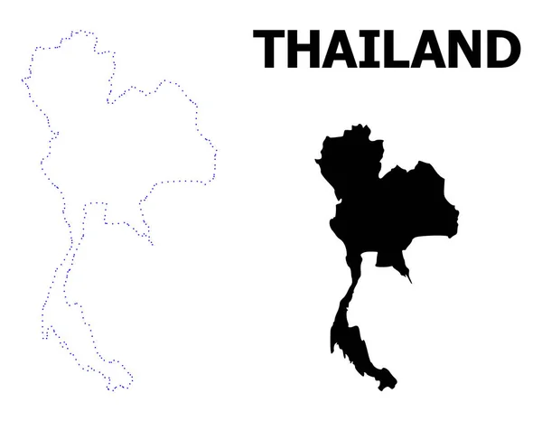 Векторная контурная карта Таиланда с названием — стоковый вектор