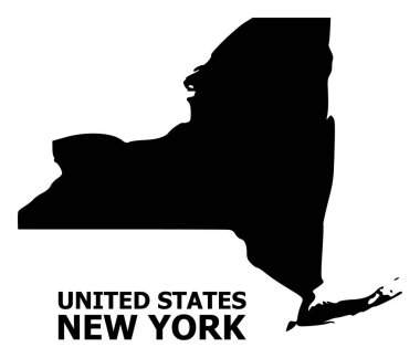 Vektör düz Haritası New York State başlık ile