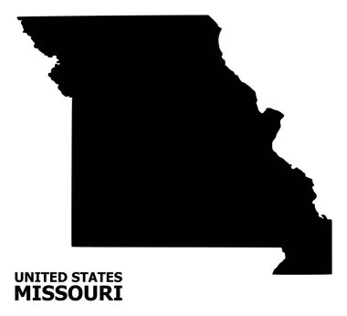Vektör düz harita Missouri devlet adı ile