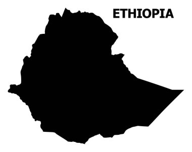 Etiyopya vektör düz harita adı ile