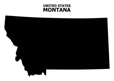 Vektör düz Haritası Montana devlet resim yazısı ile