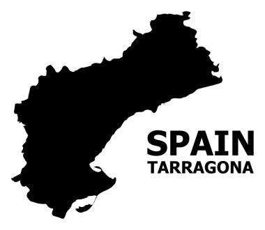 Resim yazısı ile Tarragona Eyaleti vektör düz harita