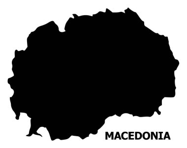 Makedonya vektör düz harita resim yazısı ile